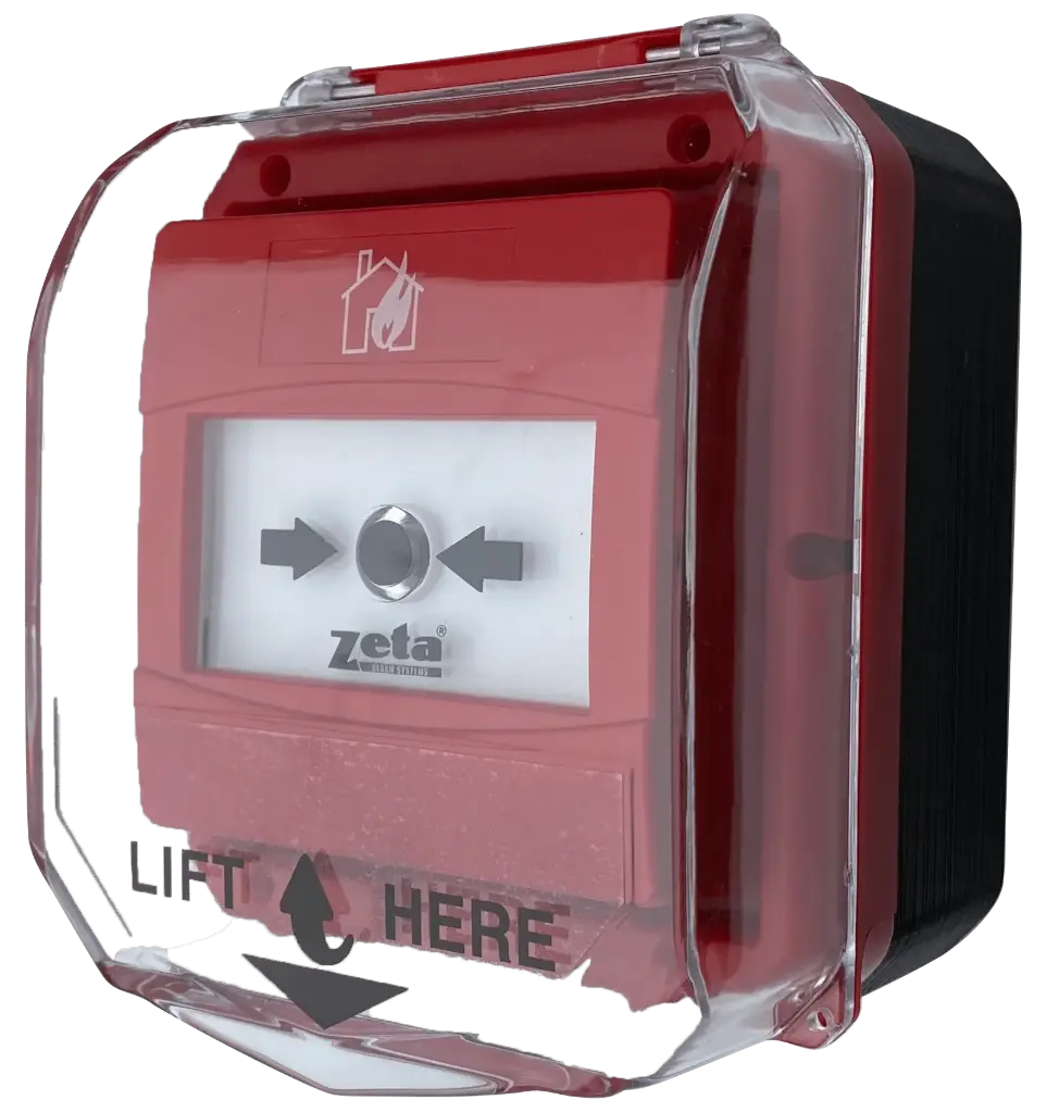 [43-800 Zt-Cp4/Wp/
 Plus] Zeta Conventional Cp4 Manual Call Point C/W Tamperproof Housing, Red - Lpcb Approved