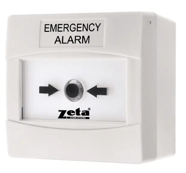 [43-668 ZT-CP4/F/11/W] Zeta cp4 conventional flush mount manual call point, double pole ,white