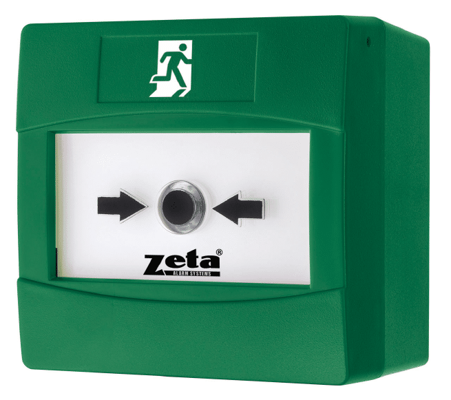 [43-656ZT-CP4/F/G] Zeta CP4 Conventional flush mount manual call point, Green