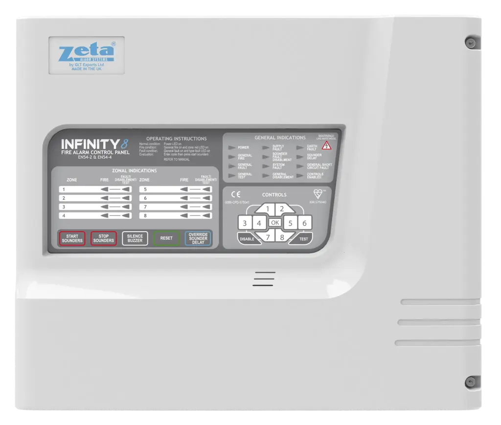 [37-651-IN2] Zeta Infinity 2 Zone Conventional Fire Alarm Panel In2