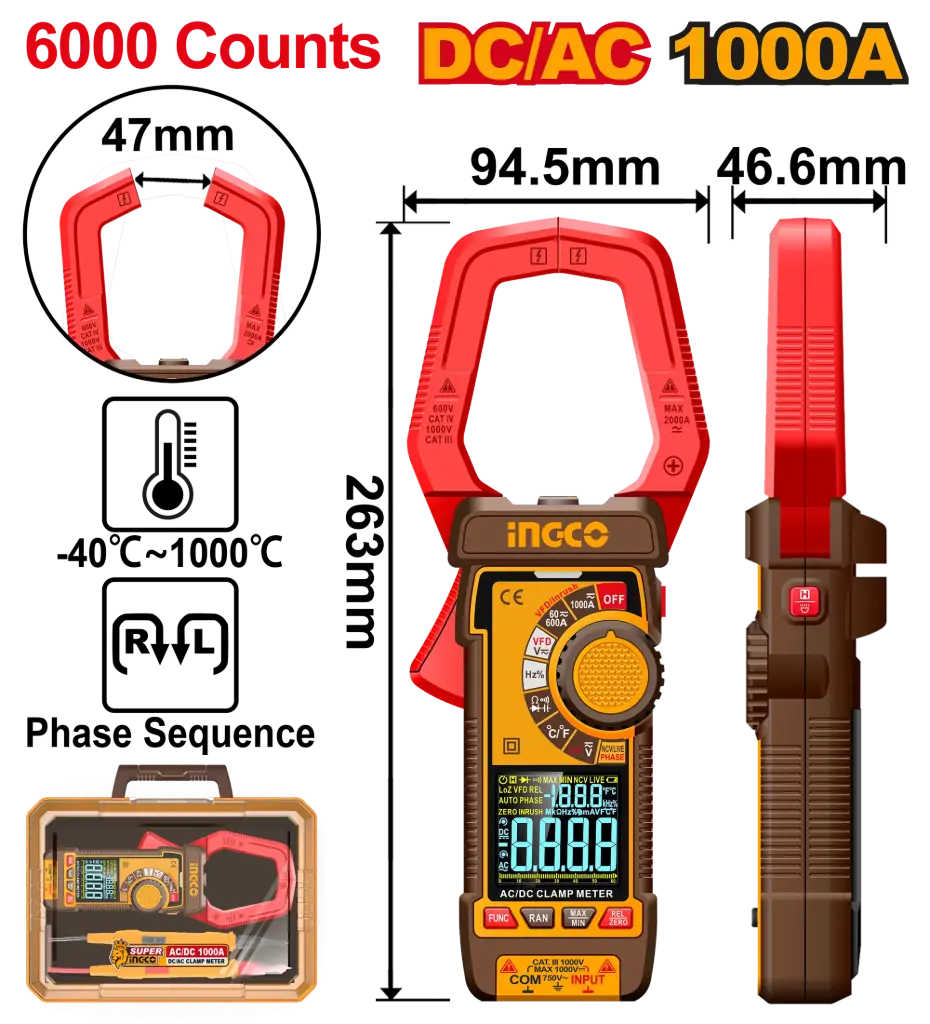 [DCM610002] Ingco Dc/Ac Clamp Meter [DCM610002]