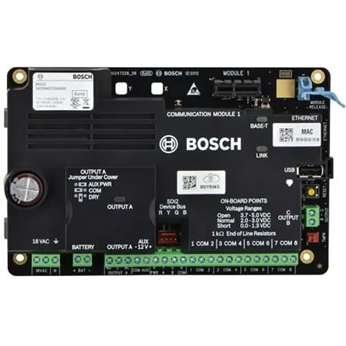 BOSCH INTRUSION CONTROL PANEL: 8 ONBOARD ZONES, 96 ZONES, 6 AREAS B6512