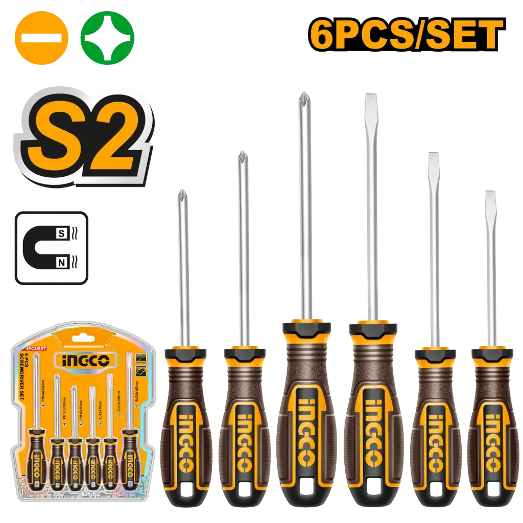 Ingco 6pcs Screwdriver Set [HKSDS0628]