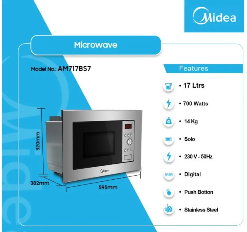 Midea 17Ltrs Solo Microwave [AM717BS7]