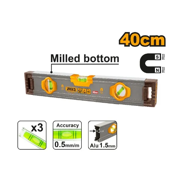 Ingco Spirit Level With Powerful Magnets [HSL38040M]