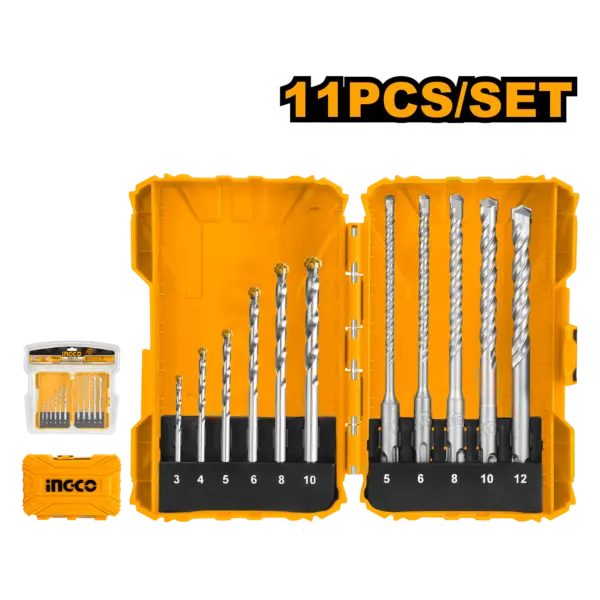 Ingco 11Pcs Masonry And Hammer Drill Bits Set - P6C12 [AKDL31101]