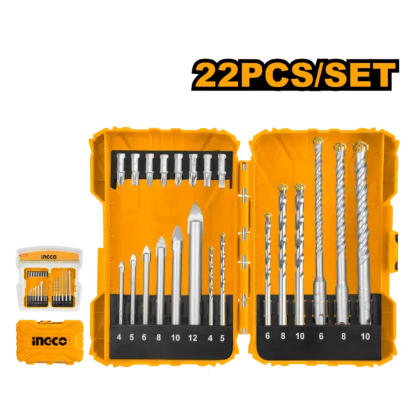Ingco 22 Pcs Drill Bits And Screwdriver Bits Set [AKDL12201]