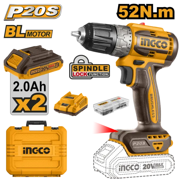 Ingco Brushless Cordless Drill [CDLI20453]
