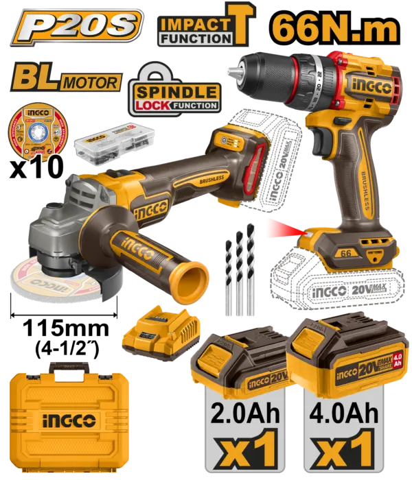 Ingco Cordless 2 Pcs Combo Kit [CKLI20273]