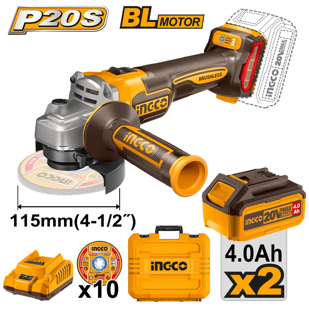 Ingco Cordless Angle Grinder [CAGLI211542]