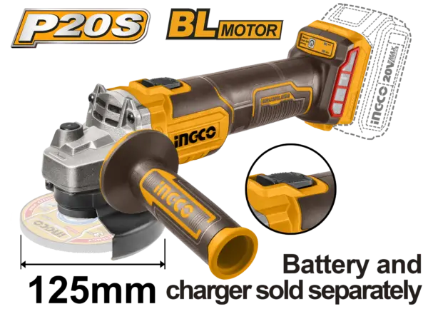 Ingco Cordless Angle Grinder [CAGLI201258]