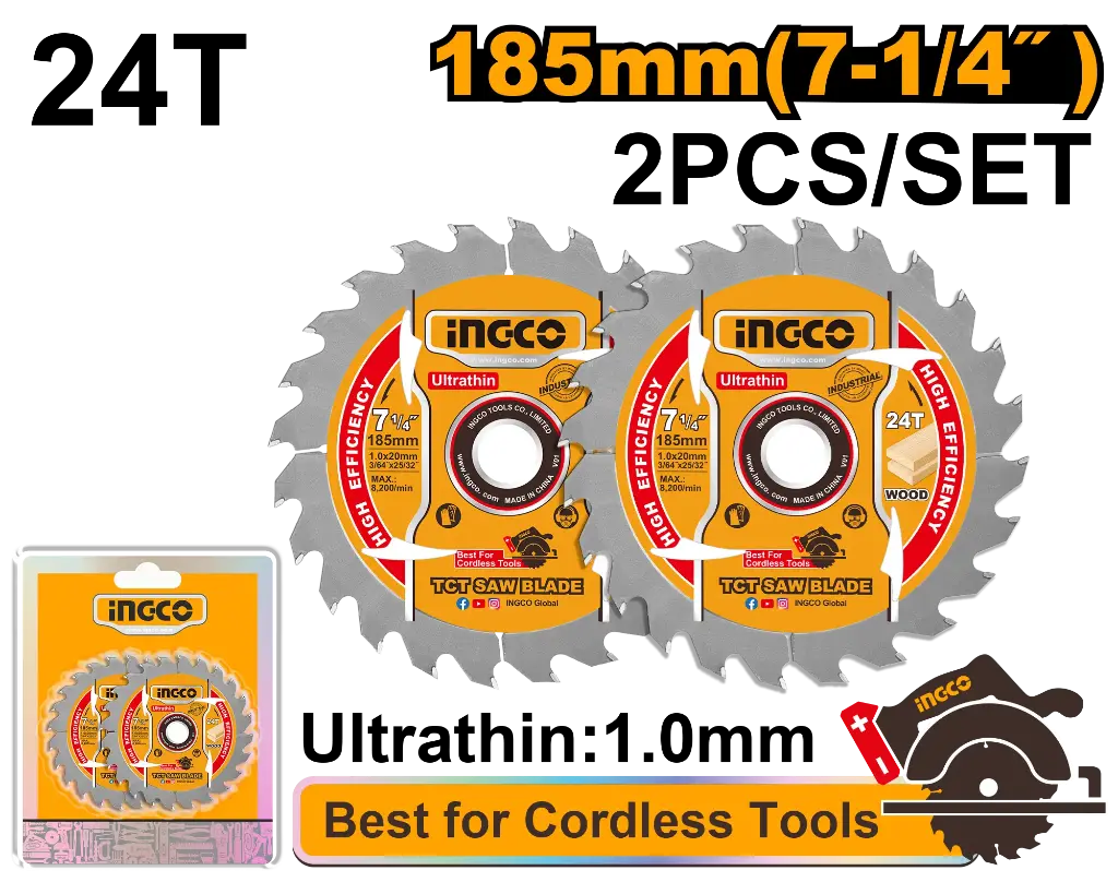 Ingco Ultra-Thin Tct Saw Blade Set [TSB1853]