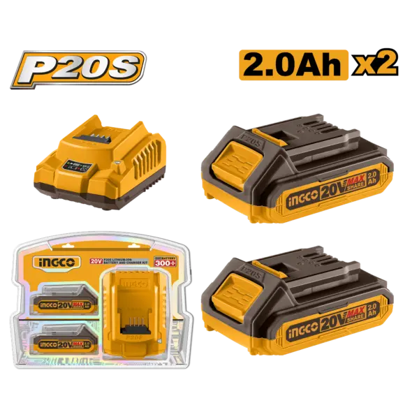 Ingco P20S Lithium-Ion Battery And Charger Kit [FBCPK1222]
