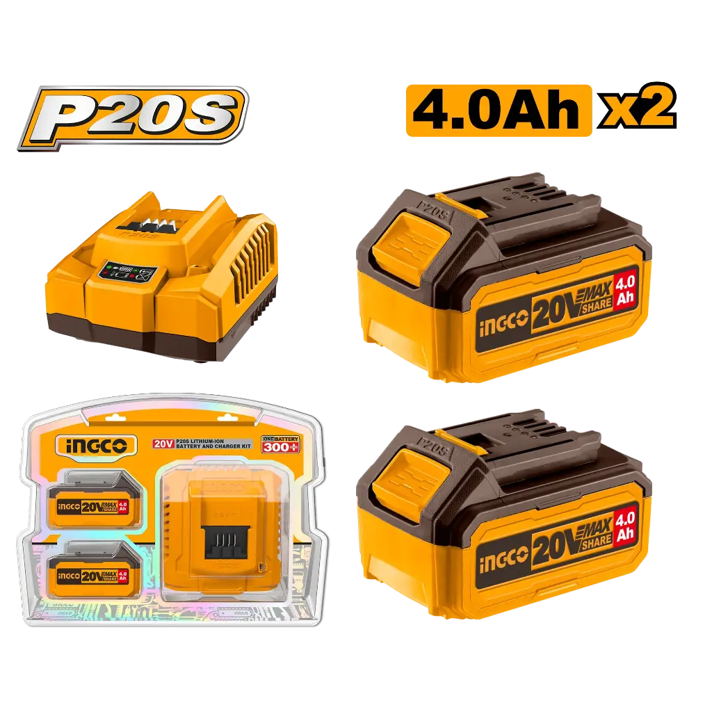 Ingco P20S Lithium-Ion Battery And Charger Kit [FBCPK1424]