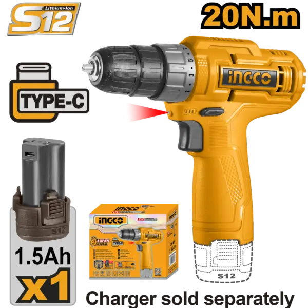 [CDLI12428] Ingco Cordless Drill [CDLI12428]