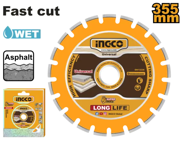 Ingco Diamond Disc For Asphalt And Concrete Cutting [DMD033551]