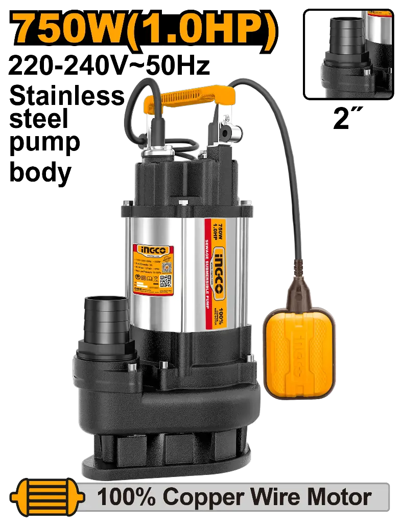 Ingco Sewage Submersible Pump [SPDS7508]