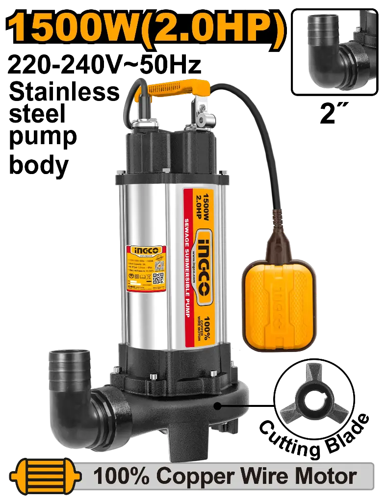 Ingco Sewage Submersible Pump [SPDB15008]