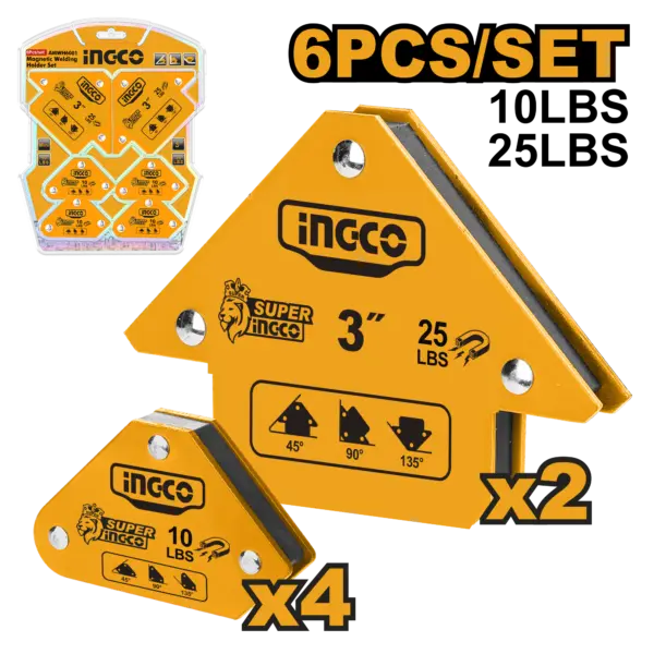[AMWH6001] Ingco 6 Pcs Magnetic Welding Holder Set [AMWH6001]