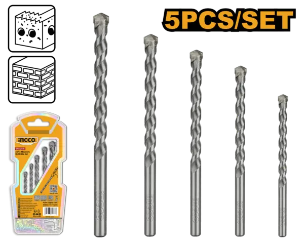 Ingco 5 Pcs Masonry Drill Bits Set [AKDB3055]