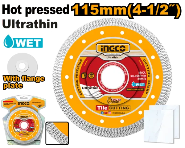 [DMD081151HT] Ingco Ultrathin Diamond Disc Mesh Rim 4.5" 10Mm [DMD081151HT]