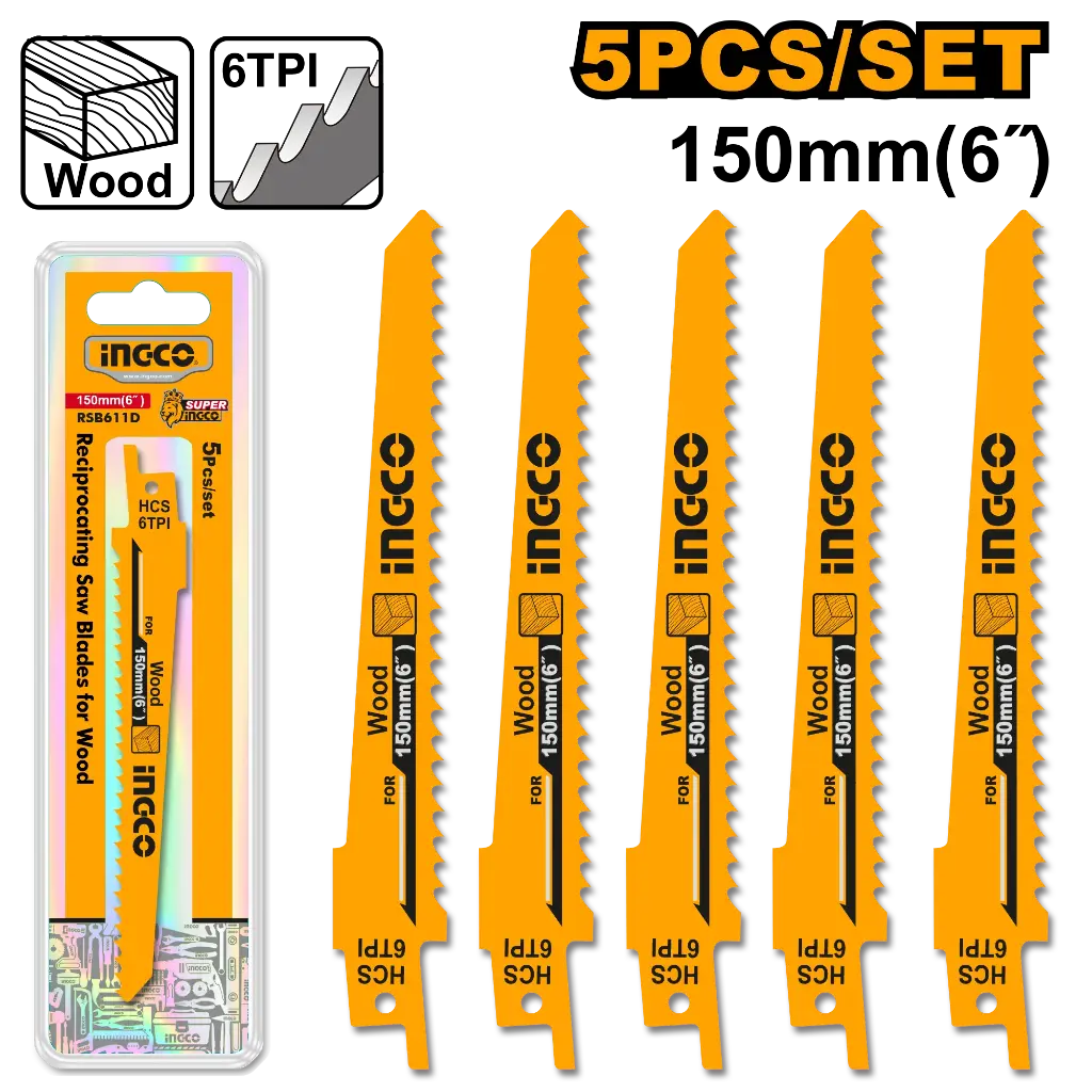 Ingco Reciprocating Saw Blades For Wood [RSB611D]