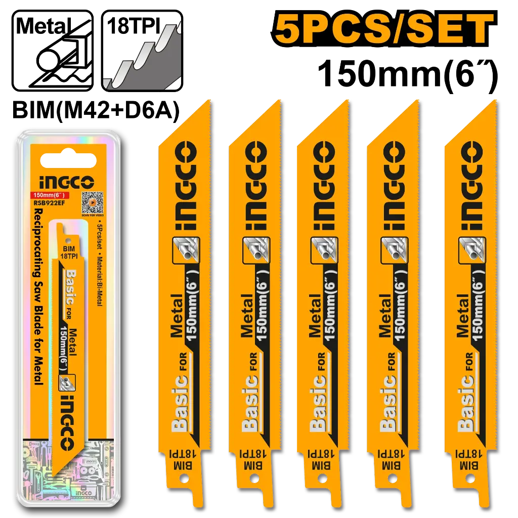 Ingco Reciprocating Saw Blades For Metal [RSB922EF]