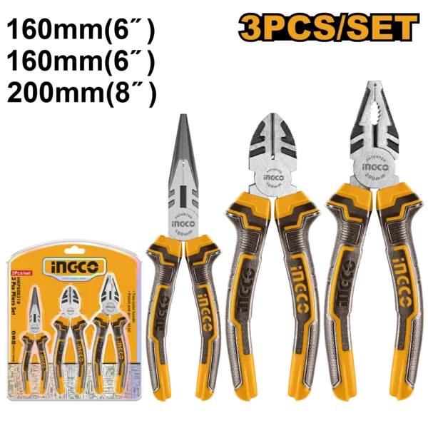 Ingco 3 Pcs Pliers Set [HKPS08318]