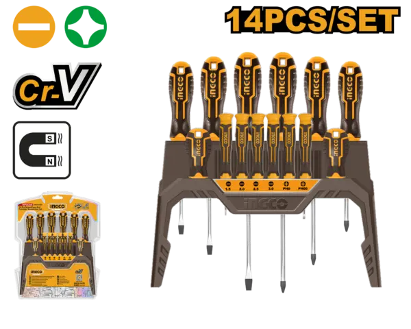 Ingco 14 Pcs Screwdriver And Precision Screwdriver Set [HKSD1428]