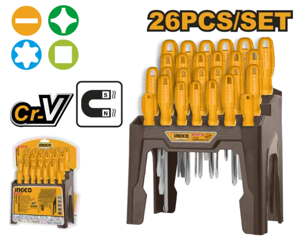 Ingco 26 Pcs Screwdriver Set [HKSD2658]