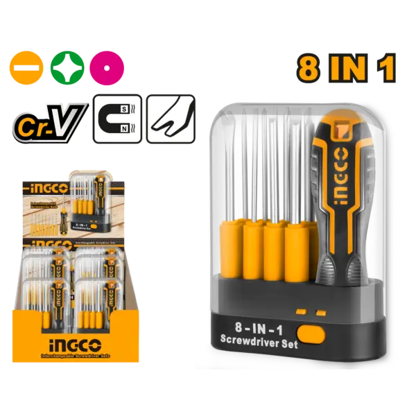 Ingco 9 Pcs Interchangeable Screwdriver Set [AKISD0901]