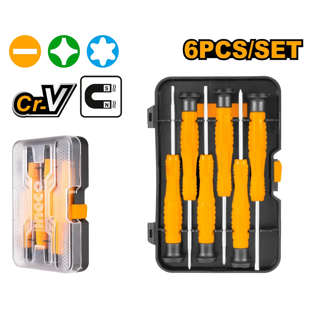 Ingco 6Pcs Precision Screwdriver Set [HKSD0618]
