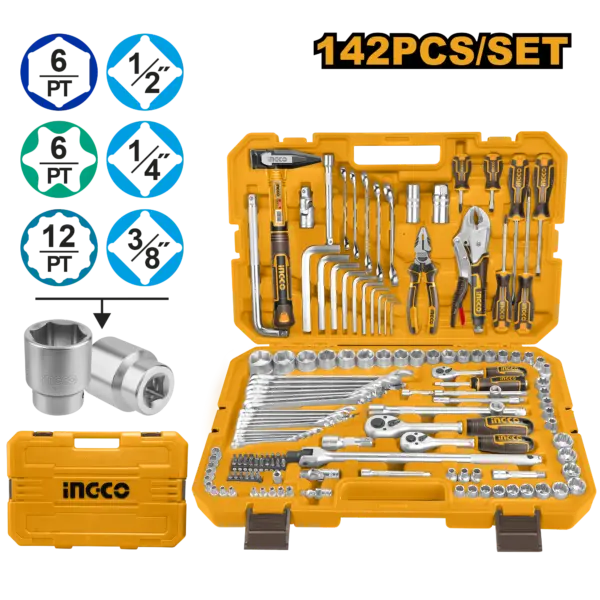 Ingco 142 Pcs Combination Tools Set [HKTHP21421]