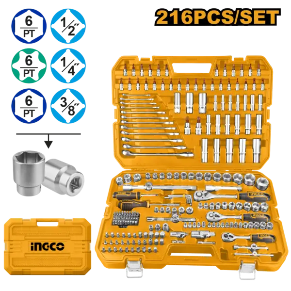 Ingco 216 Pcs Combination Tools Set [HKTHP22161]