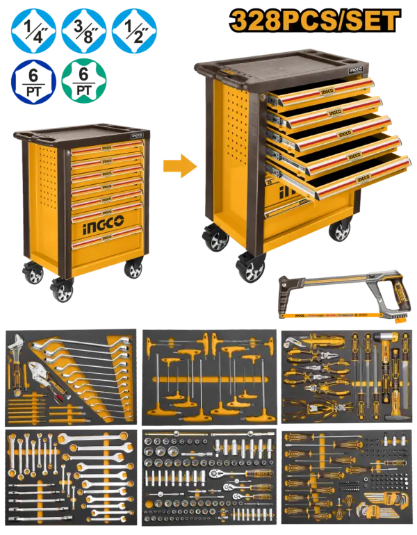 Ingco 328 Pcs Tool Chest Set [HTCS273281]