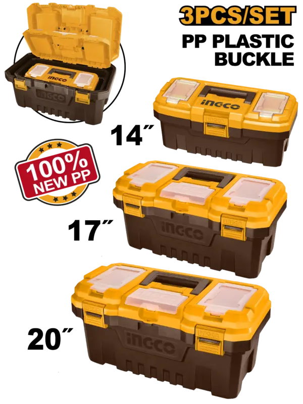 Ingco 3 Pcs Plastic Tool Boxes Set [PBXK0301]