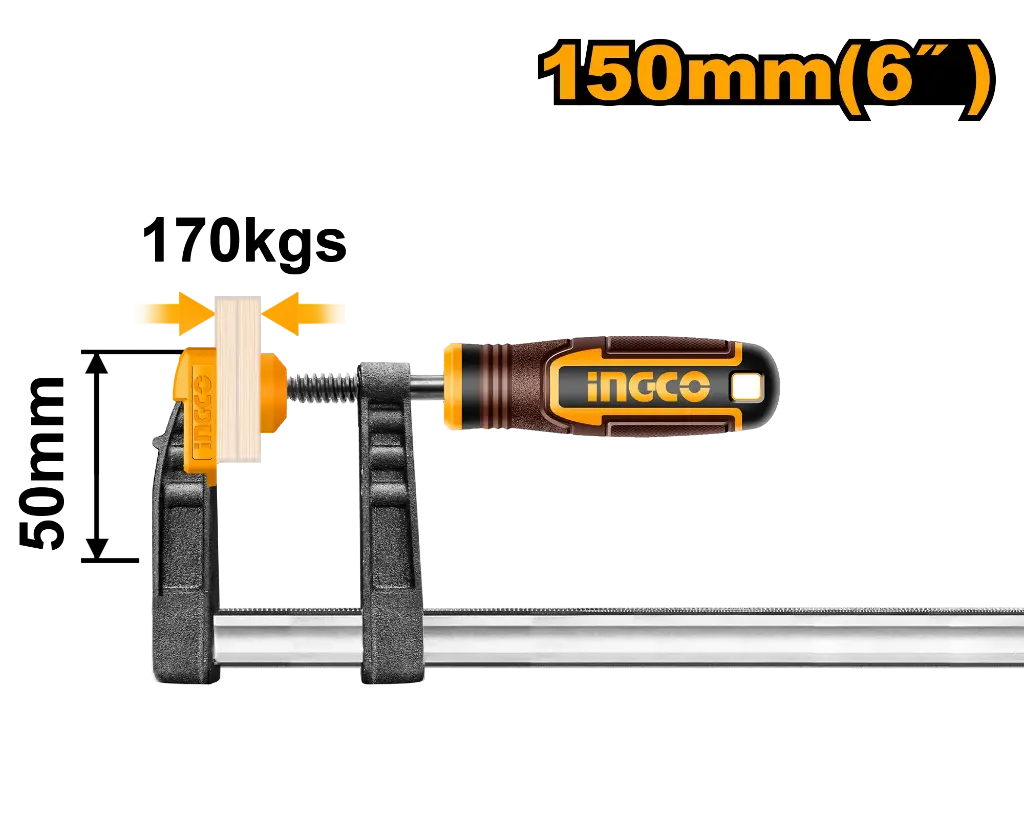 Ingco F Clamp With Plastic Handle [HFC020501]
