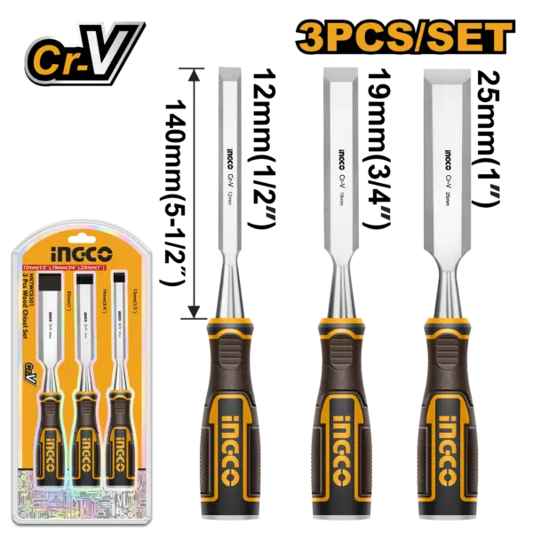 Ingco 3 Pcs Wood Chisel Set [HKTWCS301]
