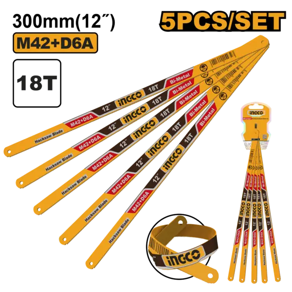 Ingco Bi-Metal Hacksaw Blade Set [HSBKT12185]