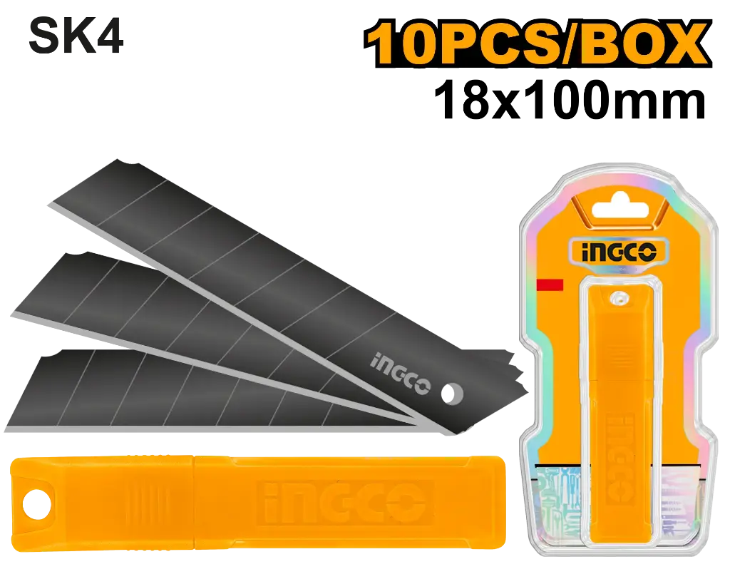 Ingco 10 Pcs 18Mm Knife Blades Set [HKNCB181]