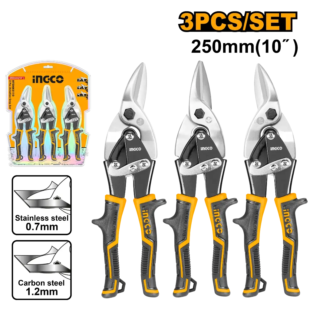 Ingco 3 Pcs Aviation Snip Set [HTSNK0110]