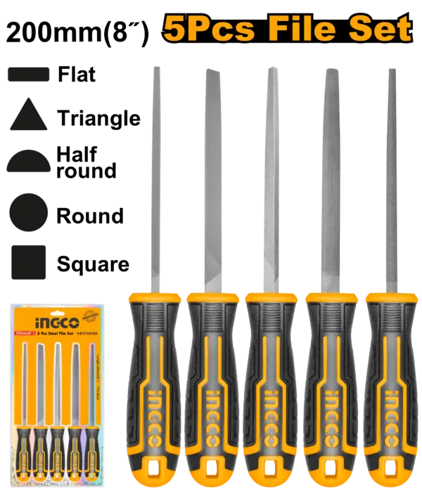 Ingco 5 Pcs Steel File Set [HKTFS0508]