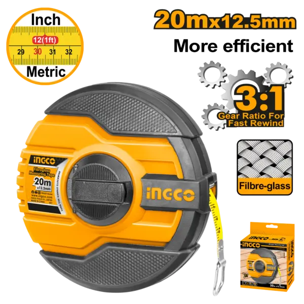 Ingco Fibreglass Measuring Tape-Hfmt8320 [HFMT8320]