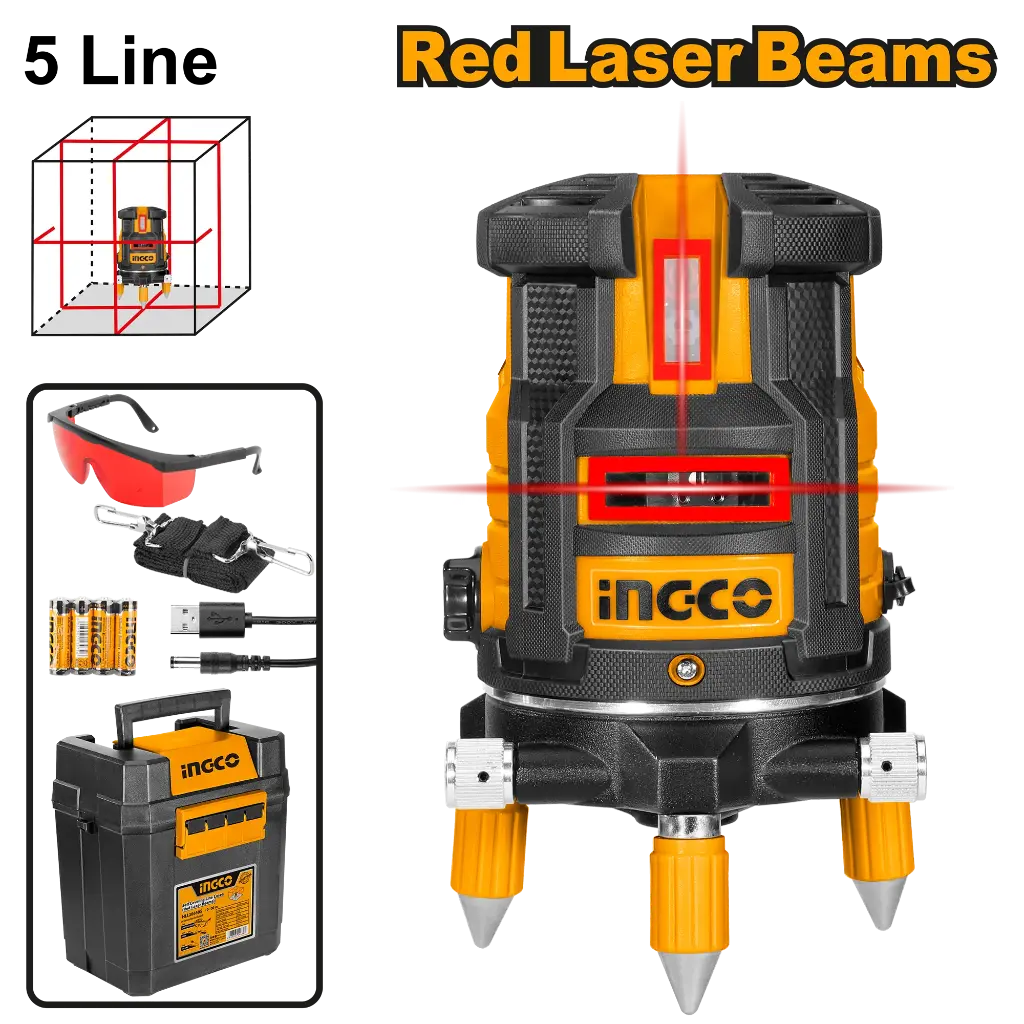 Ingco Self-Leveling Line Laser(Red Laser Beams) [HLL306505]