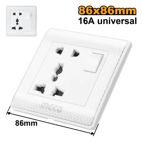 Ingco Universal Socket With Switch [HESST1116A]