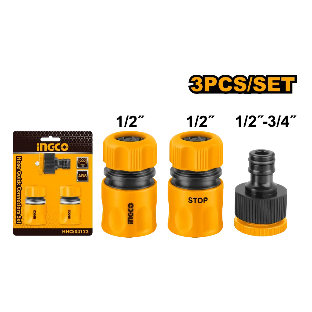 Ingco 3 Pcs Hose Quick Connectors Set [HHCS03122]