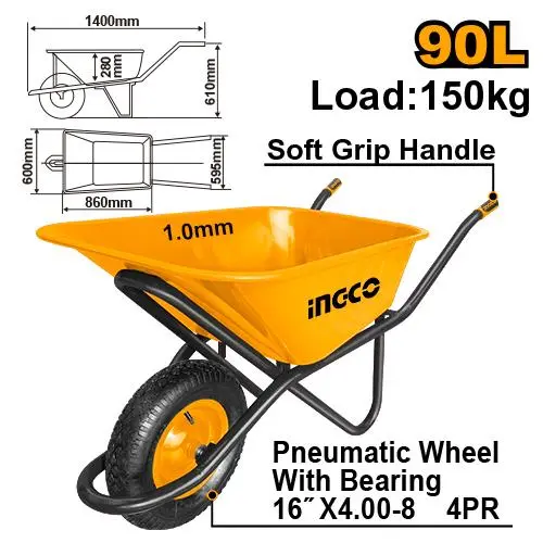 Ingco Wheel Barrow [HHWB64018G]