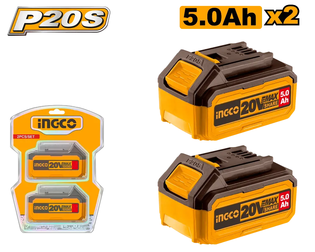 Ingco P20S Lithium-Ion Battery Kit 2X5Ah - P5C10 [COSLI240464]