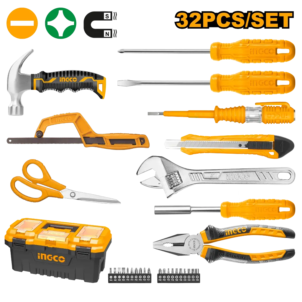 Ingco 32 Pcs Handtools Set - P1C6 [HKTHP10321]