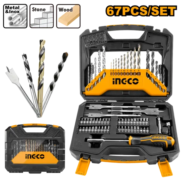 Ingco 67 Pcs Accessories Set - P1C10 [HKTAC010671]